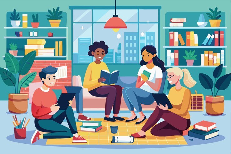 grupo-amigos-sienta-juntos-sala-estar-luminosa-estudiando-discutiendo-sus-temas-favoritos-amigos-reunen-casa-estudiar-juntos-rodeados-libros-apartamento_585735-41960