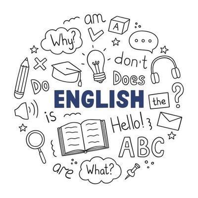 learning-english-doodle-set-language-school-in-sketch-style-online-language-education-course-hand-drawn-illustration-isolated-on-white-background-vector